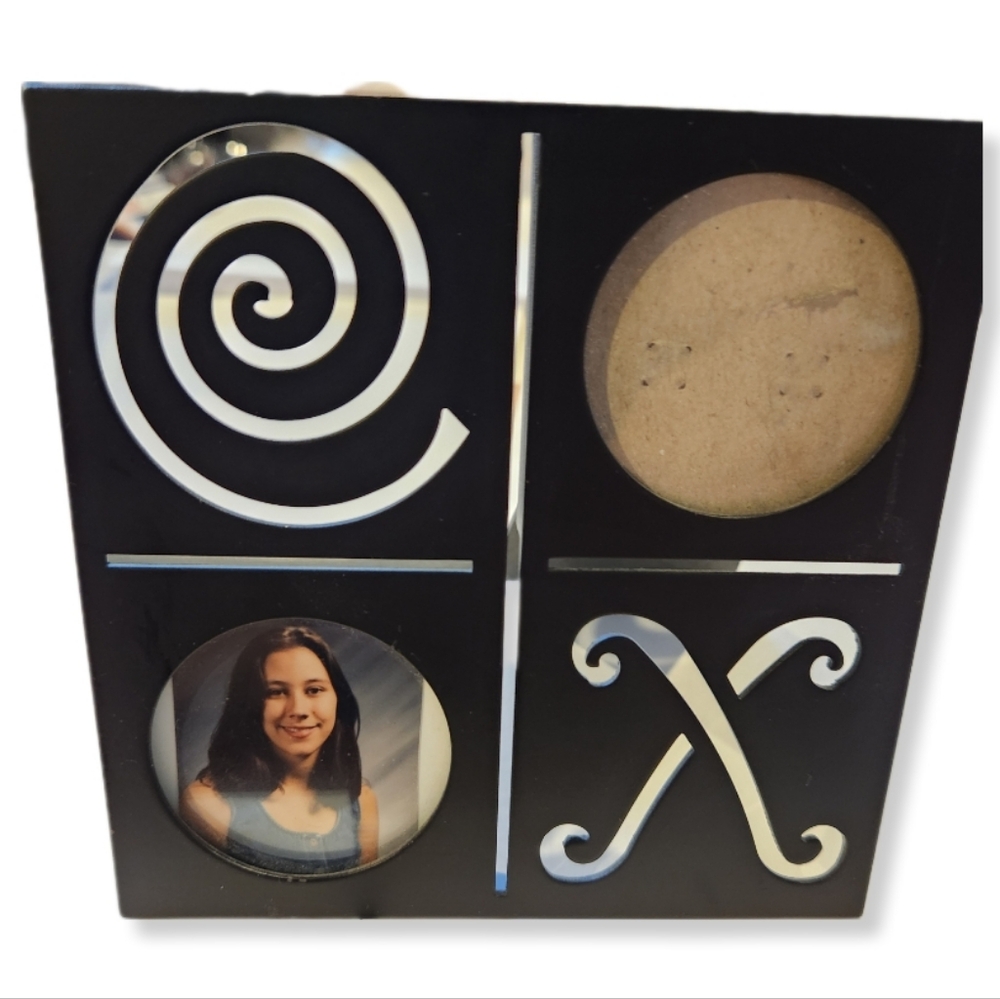 Modern contemporary picture frame with cut out detail in Flat Black